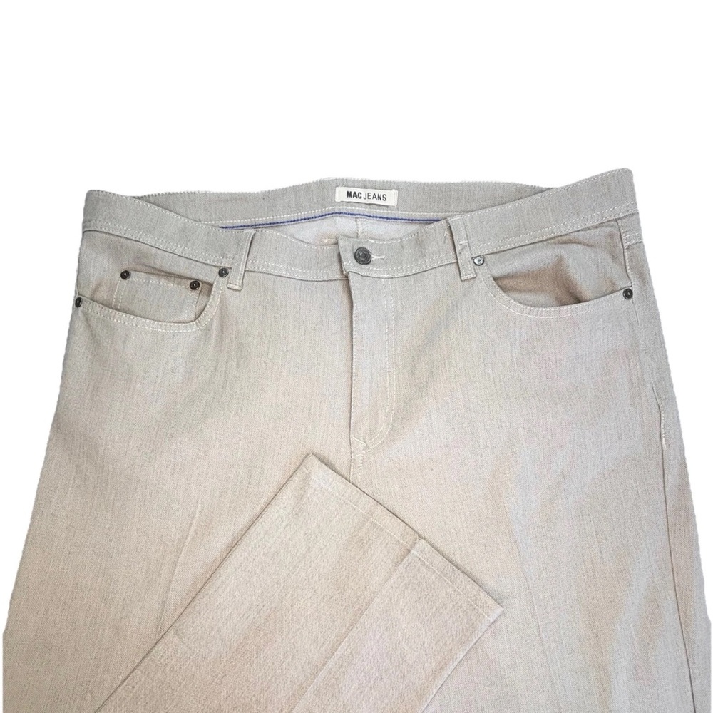 Mac Jeans 5‎ Pocket Arne Pipe Pants Mens 40x29 Tan Khaki Cotton Blend Causal